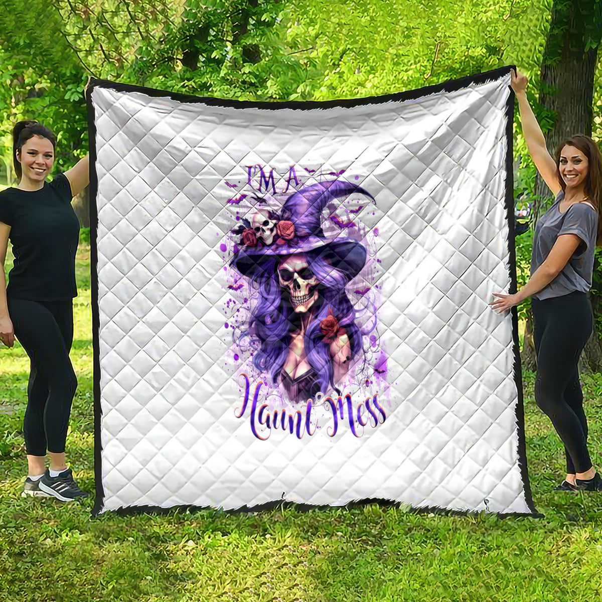Witch Skull Quilt I'm A Haunt Mess - Wonder Print Shop