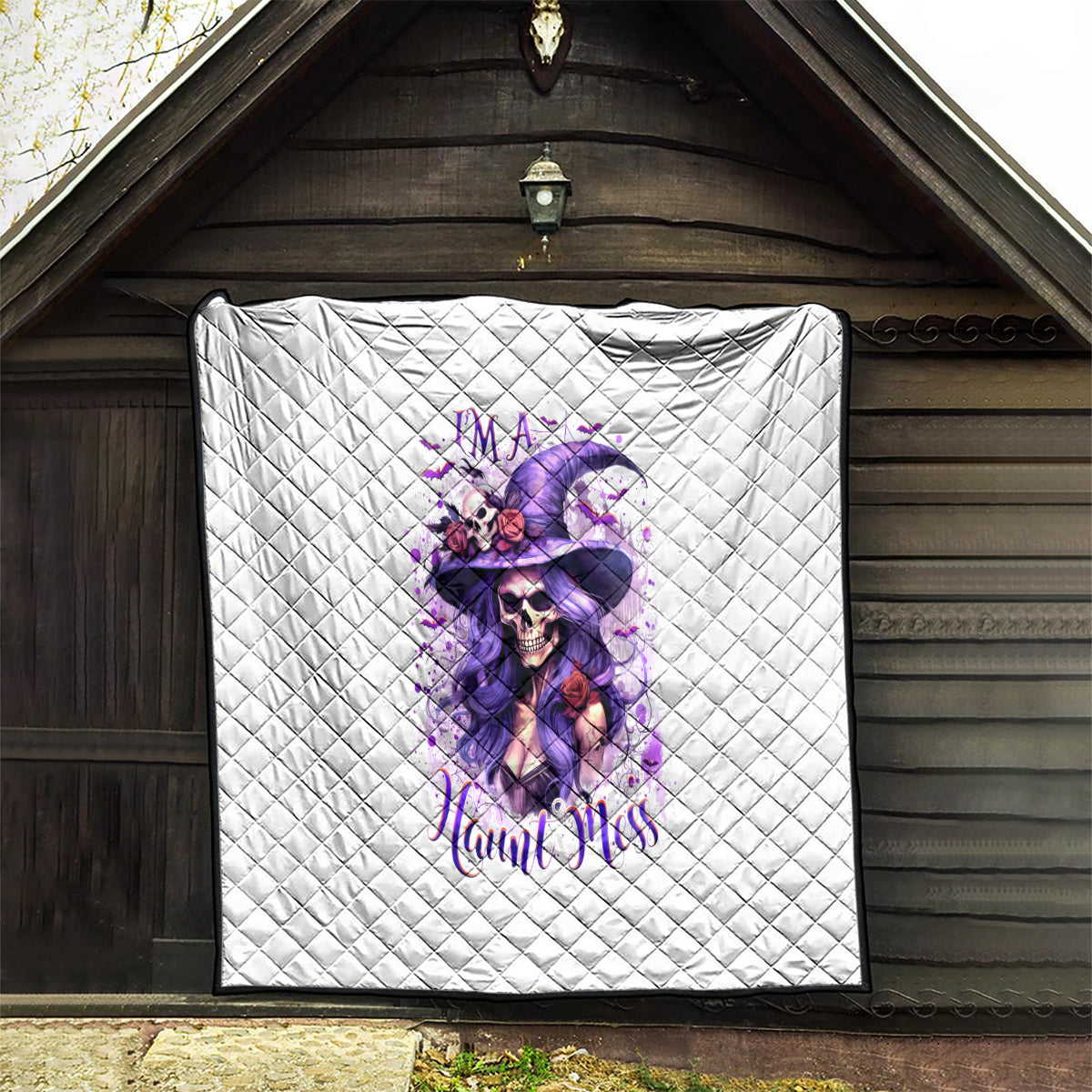 Witch Skull Quilt I'm A Haunt Mess - Wonder Print Shop