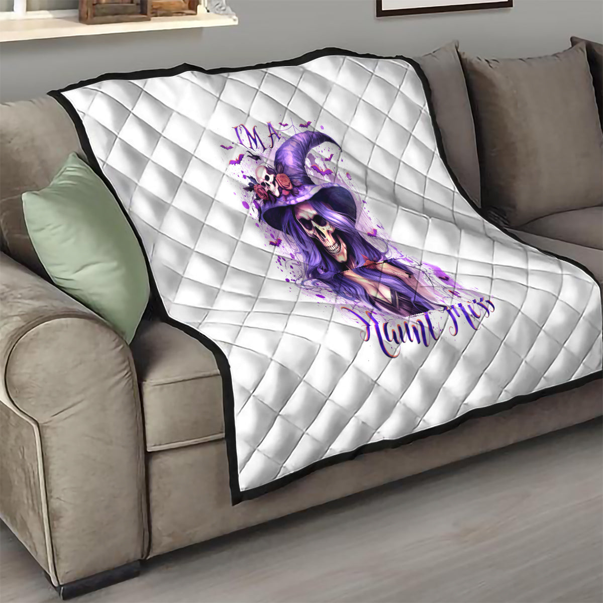 Witch Skull Quilt I'm A Haunt Mess - Wonder Print Shop
