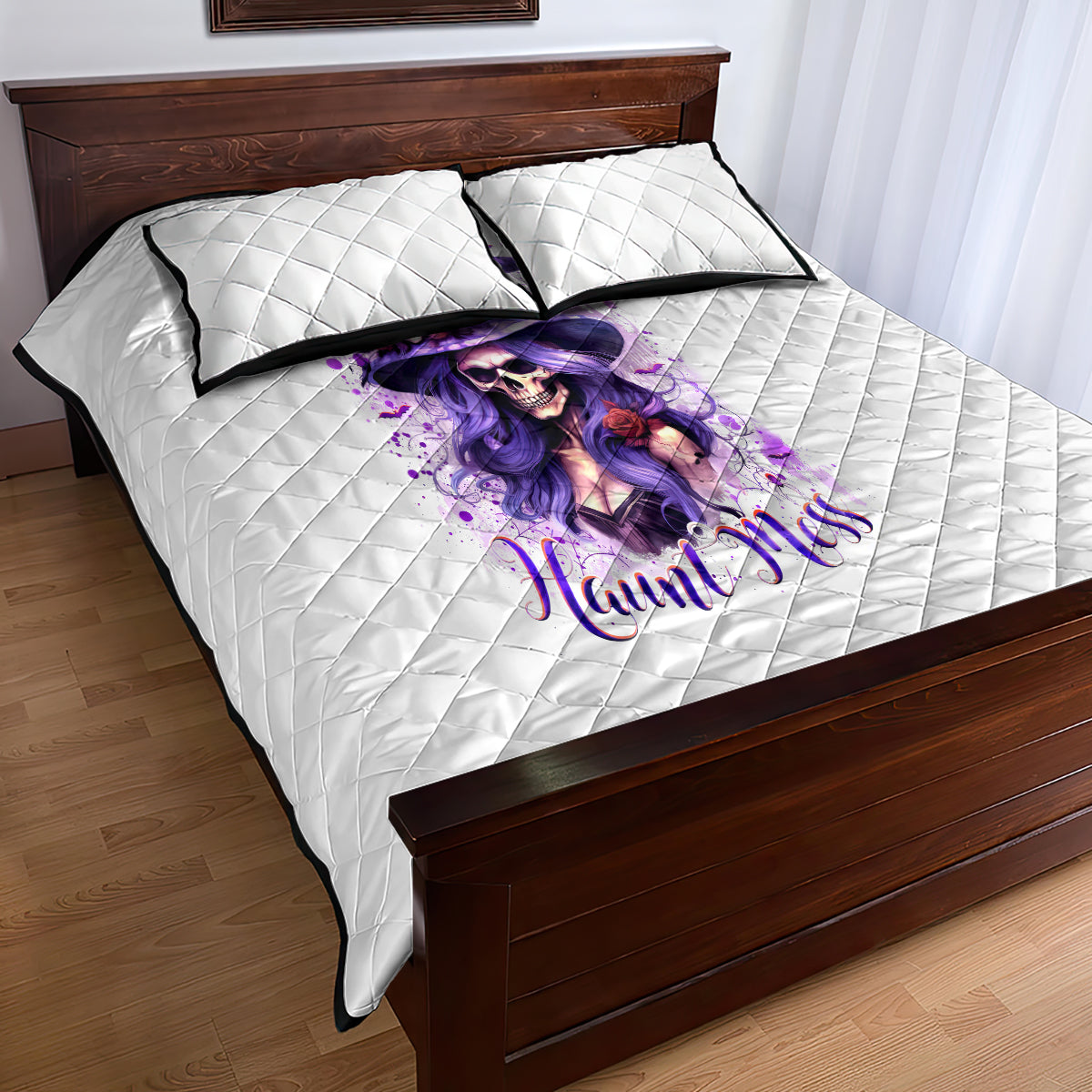 Witch Skull Quilt Bed Set I'm A Haunt Mess - Wonder Print Shop