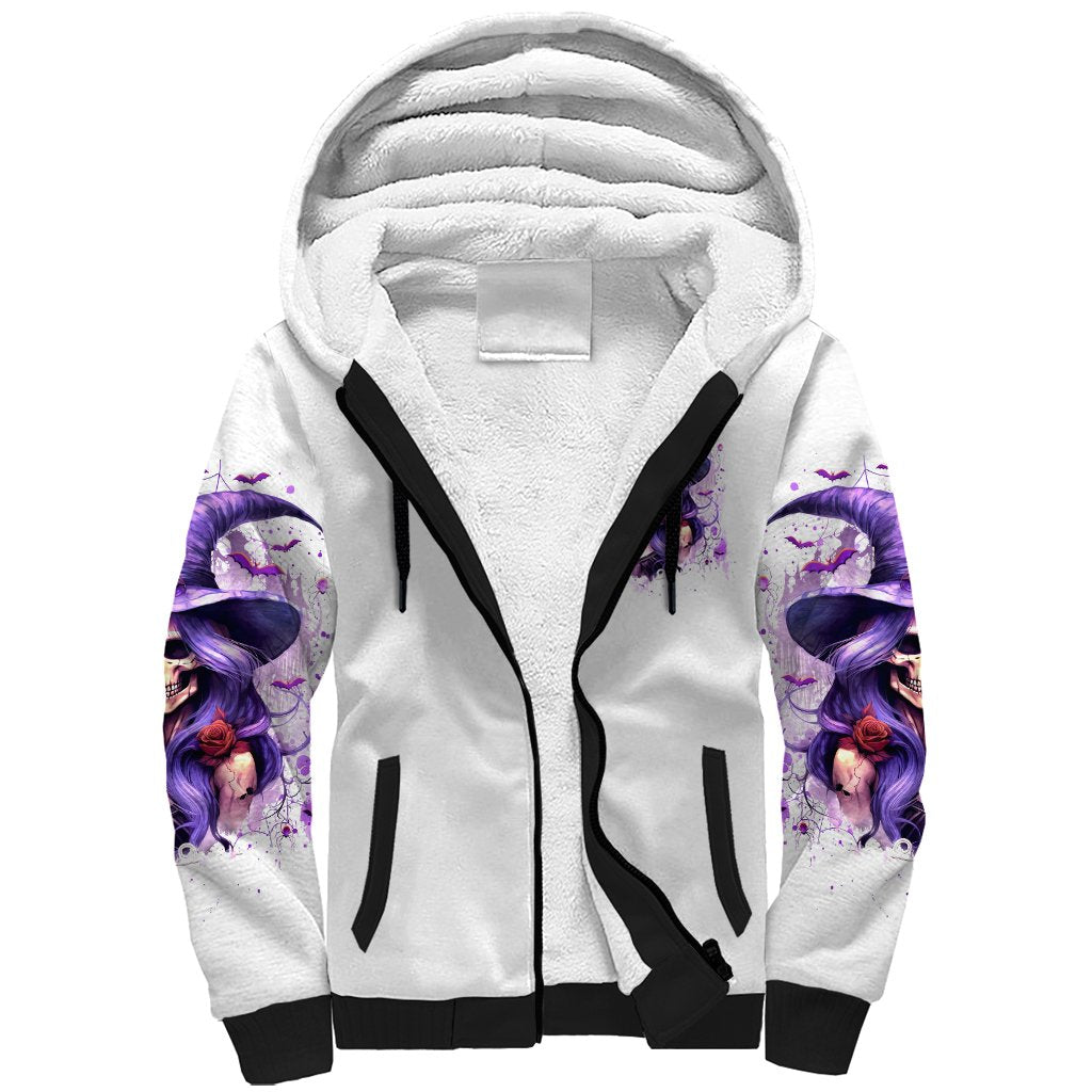 Witch Skull Sherpa Hoodie I'm A Haunt Mess - Wonder Print Shop