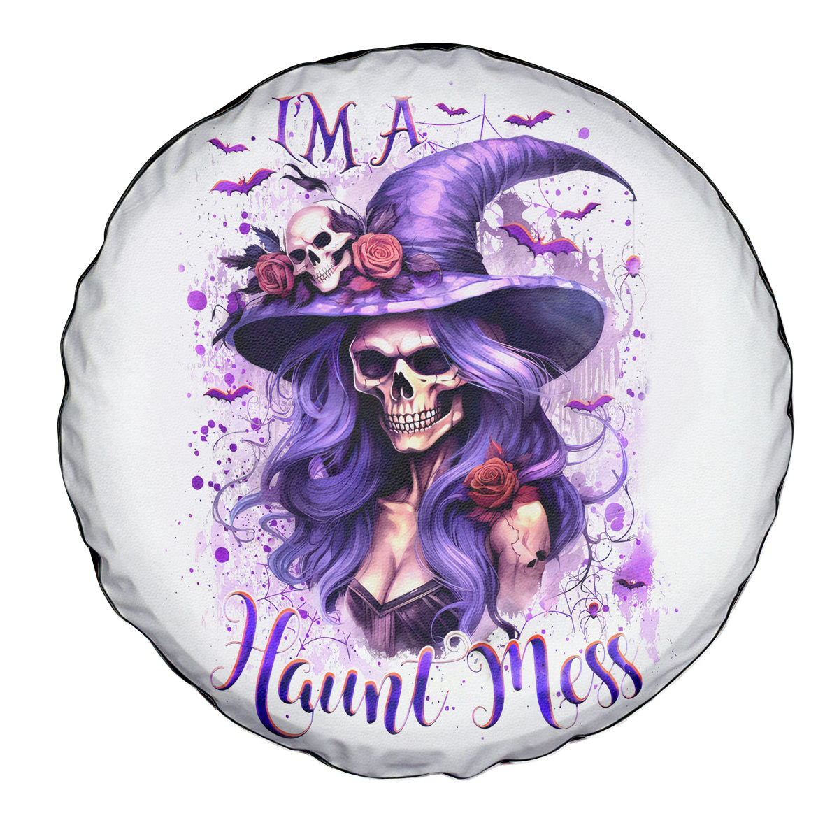 Witch Skull Spare Tire Cover I'm A Haunt Mess - Wonder Print Shop