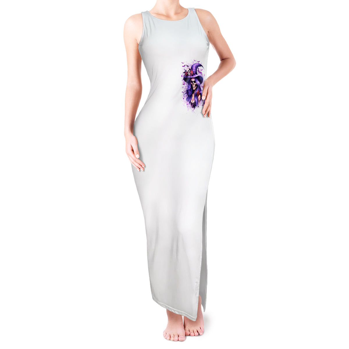 Witch Skull Tank Maxi Dress I'm A Haunt Mess - Wonder Print Shop