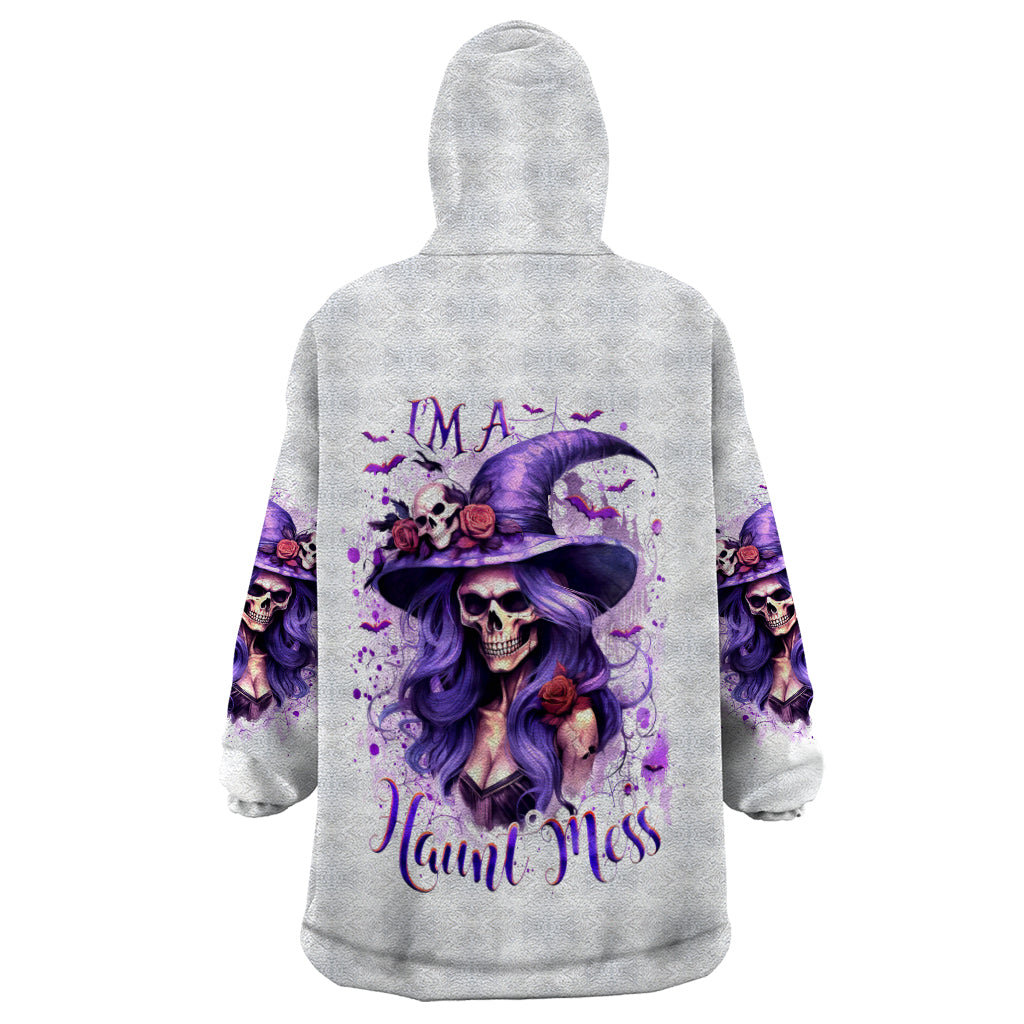 Witch Skull Wearable Blanket Hoodie I'm A Haunt Mess - Wonder Print Shop