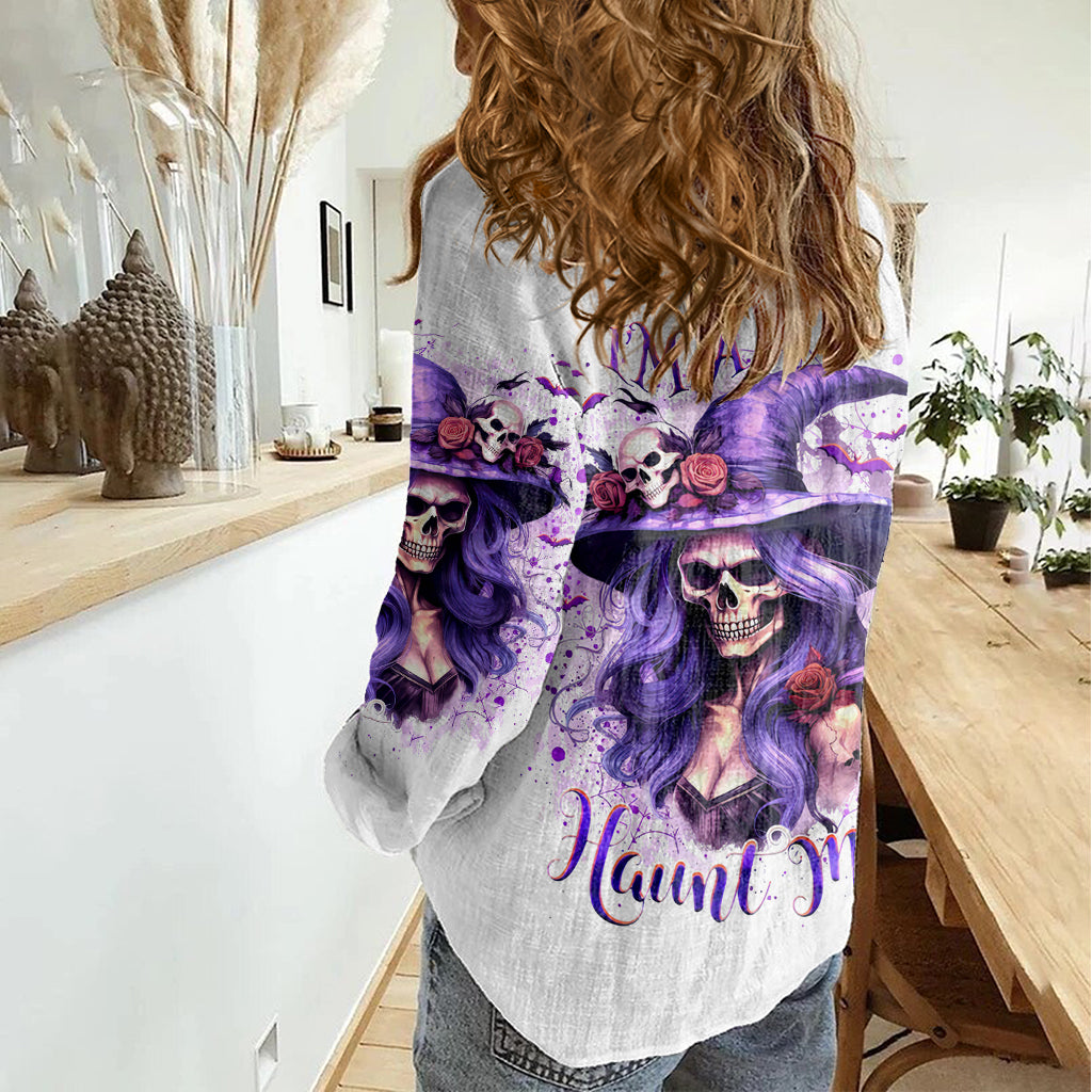 Witch Skull Women Casual Shirt I'm A Haunt Mess - Wonder Print Shop