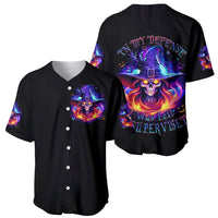 Fire Witch Skull Baseball Jersey In My Defense The Moon Was Full And I Was Left Unsupervided - Wonder Print Shop