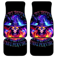 Fire Witch Skull Car Mats In My Defense The Moon Was Full And I Was Left Unsupervided - Wonder Print Shop