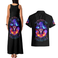 Fire Witch Skull Couples Matching Tank Maxi Dress and Hawaiian Shirt In My Defense The Moon Was Full And I Was Left Unsupervided - Wonder Print Shop