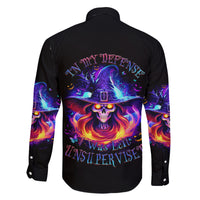 Fire Witch Skull Family Matching Long Sleeve Bodycon Dress and Hawaiian Shirt In My Defense The Moon Was Full And I Was Left Unsupervided - Wonder Print Shop