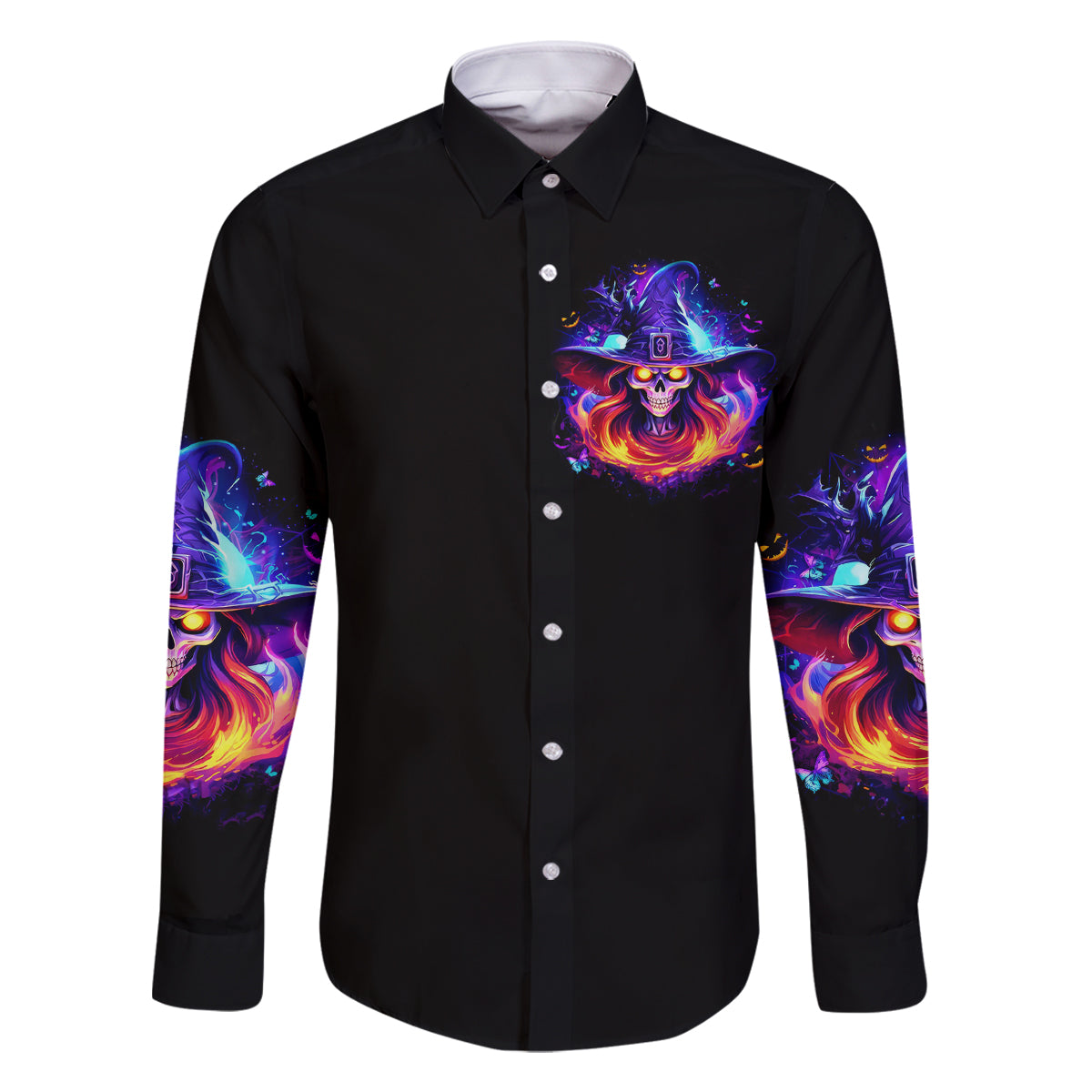 Fire Witch Skull Family Matching Mermaid Dress and Hawaiian Shirt In My Defense The Moon Was Full And I Was Left Unsupervided - Wonder Print Shop