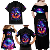 Fire Witch Skull Family Matching Off Shoulder Maxi Dress and Hawaiian Shirt In My Defense The Moon Was Full And I Was Left Unsupervided - Wonder Print Shop