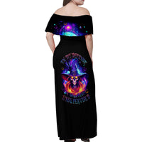 Fire Witch Skull Family Matching Off Shoulder Maxi Dress and Hawaiian Shirt In My Defense The Moon Was Full And I Was Left Unsupervided - Wonder Print Shop
