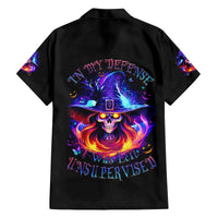 Fire Witch Skull Family Matching Off Shoulder Short Dress and Hawaiian Shirt In My Defense The Moon Was Full And I Was Left Unsupervided - Wonder Print Shop