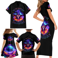 Fire Witch Skull Family Matching Short Sleeve Bodycon Dress and Hawaiian Shirt In My Defense The Moon Was Full And I Was Left Unsupervided - Wonder Print Shop