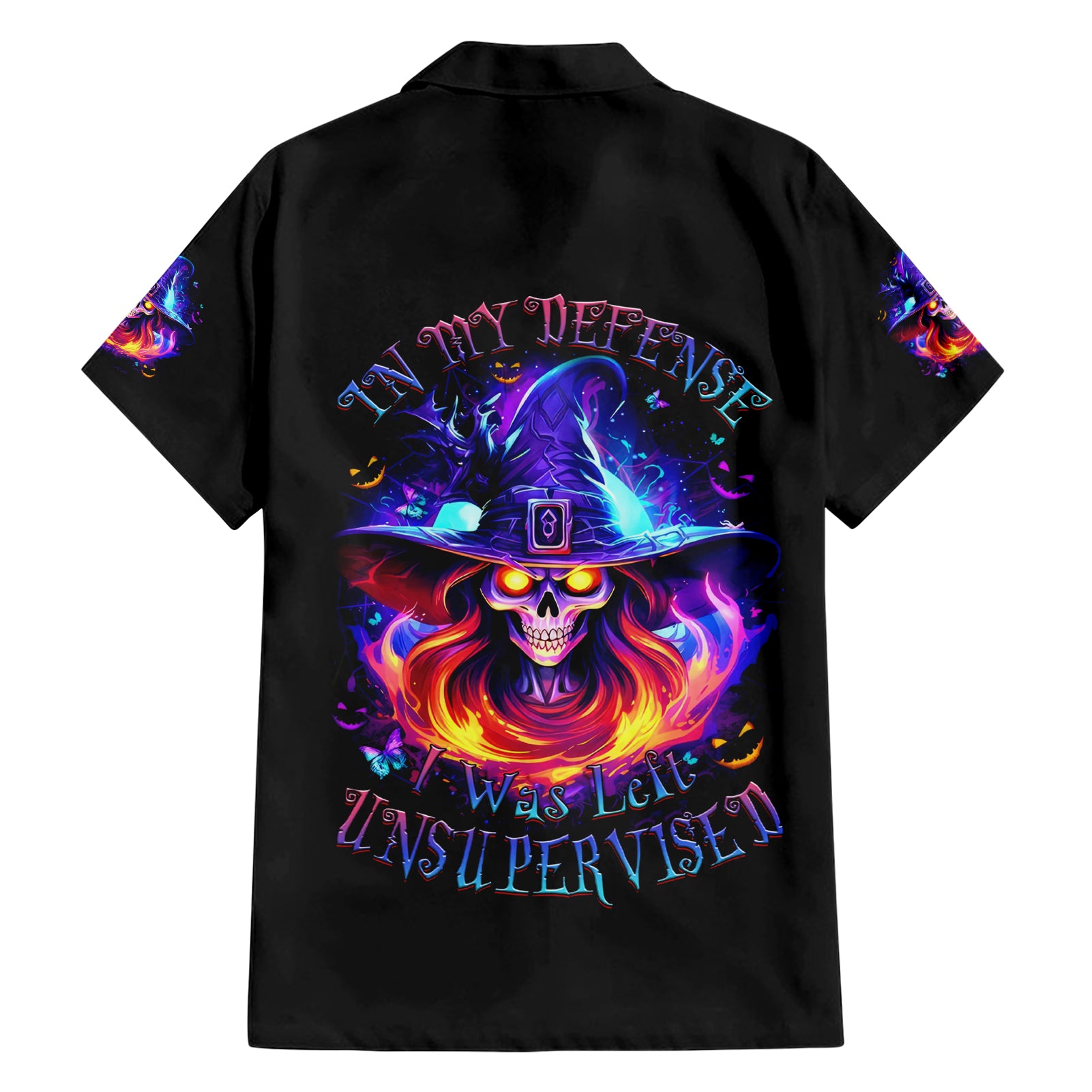 Fire Witch Skull Hawaiian Shirt In My Defense The Moon Was Full And I Was Left Unsupervided - Wonder Print Shop