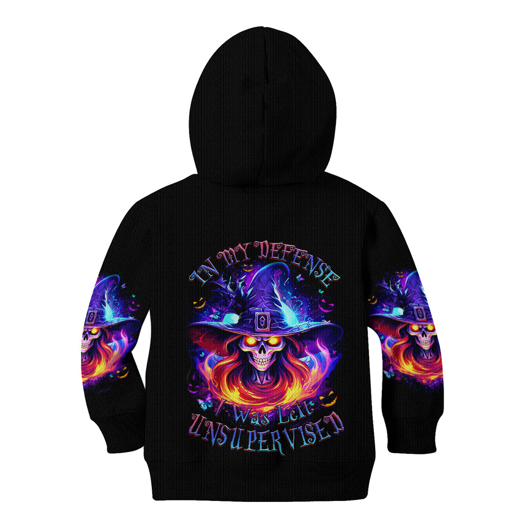 Fire Witch Skull Kid Hoodie In My Defense The Moon Was Full And I Was Left Unsupervided - Wonder Print Shop