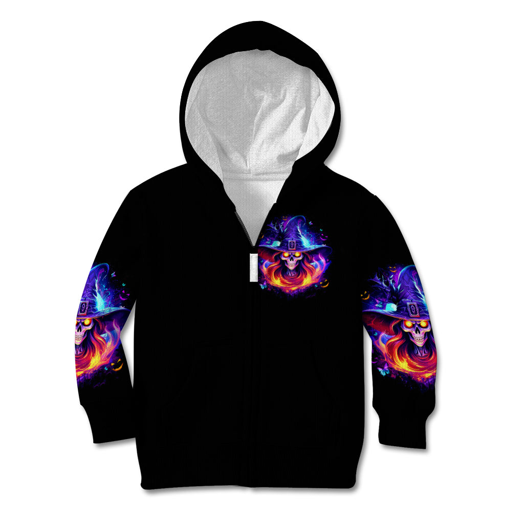 Fire Witch Skull Kid Hoodie In My Defense The Moon Was Full And I Was Left Unsupervided - Wonder Print Shop
