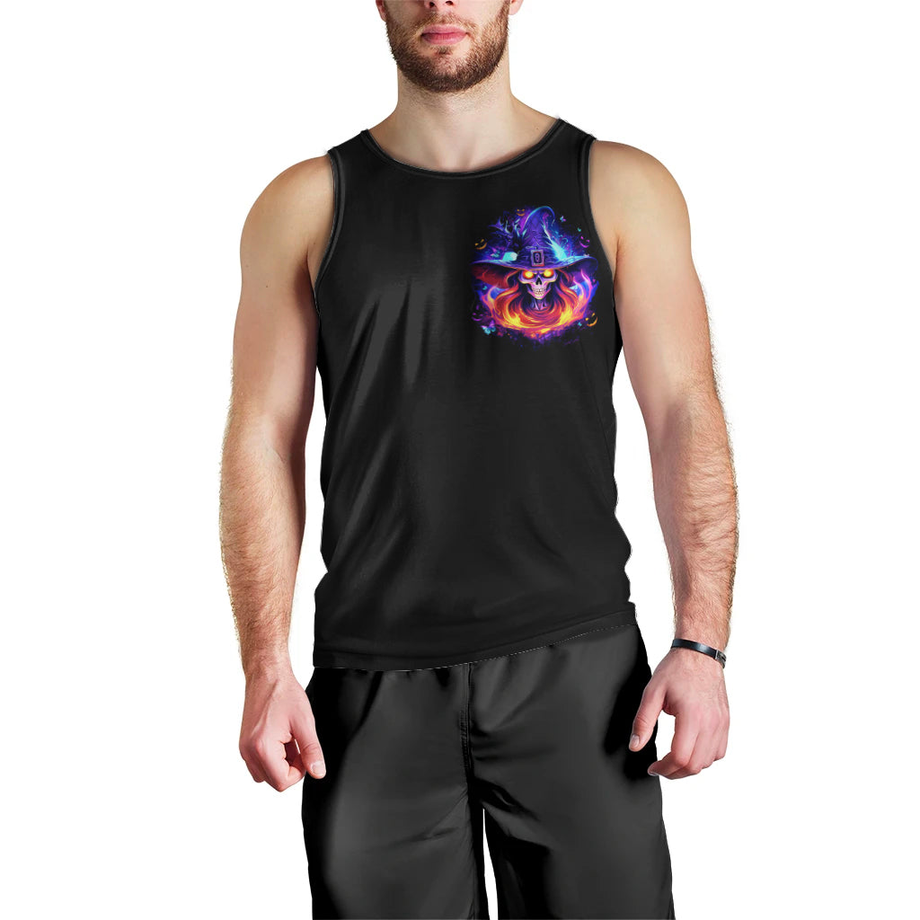 Fire Witch Skull Men Tank Top In My Defense The Moon Was Full And I Was Left Unsupervided - Wonder Print Shop