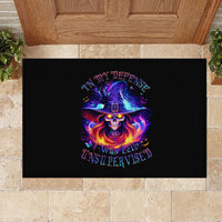 Fire Witch Skull Rubber Doormat In My Defense The Moon Was Full And I Was Left Unsupervided - Wonder Print Shop