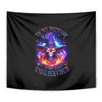 Fire Witch Skull Tapestry In My Defense The Moon Was Full And I Was Left Unsupervided - Wonder Print Shop