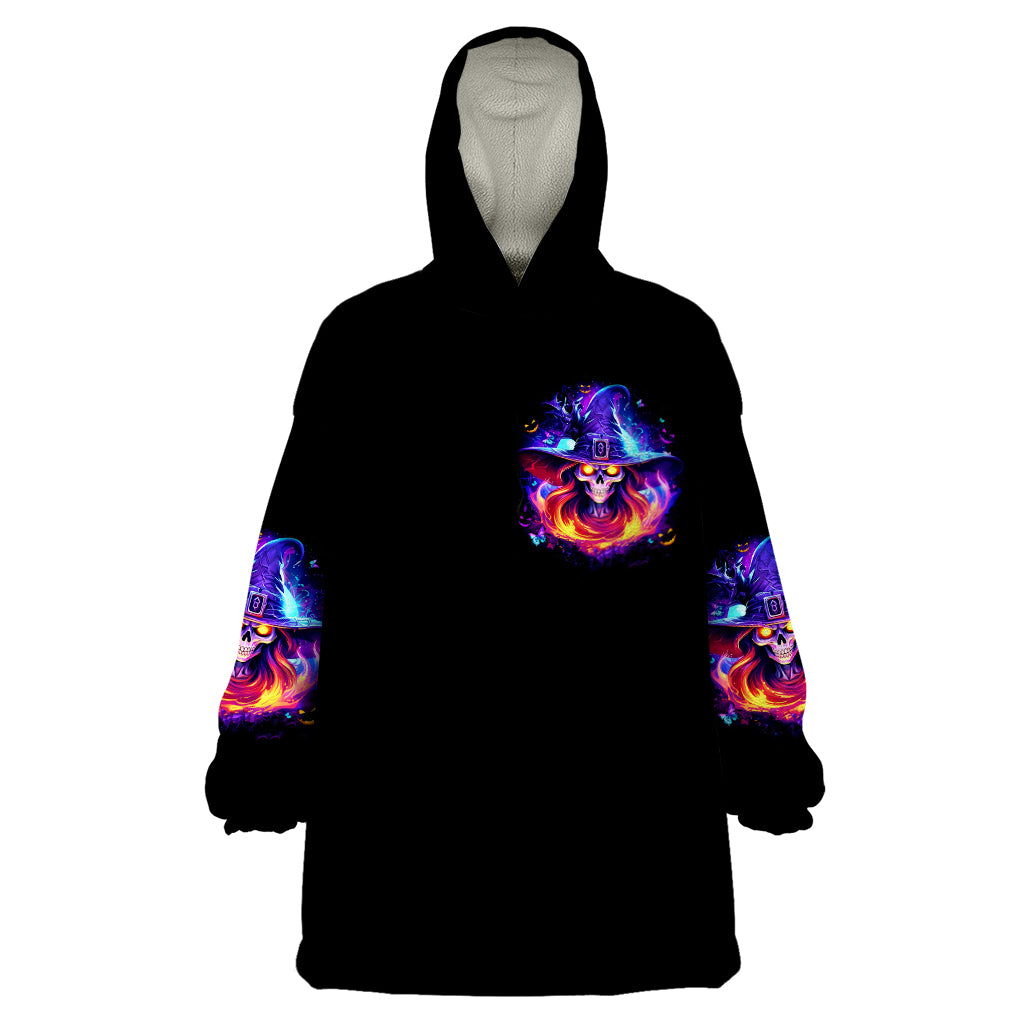 Fire Witch Skull Wearable Blanket Hoodie In My Defense The Moon Was Full And I Was Left Unsupervided - Wonder Print Shop
