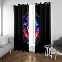 Fire Witch Skull Window Curtain In My Defense The Moon Was Full And I Was Left Unsupervided - Wonder Print Shop