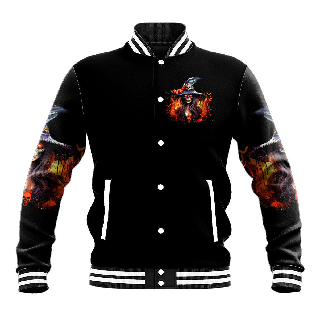 Witch Skull Baseball Jacket It's Hocus Pocus Time Witches - Wonder Print Shop