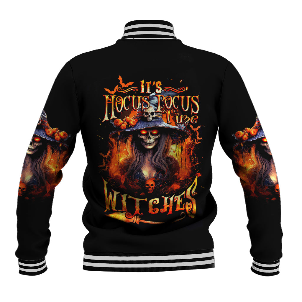 Witch Skull Baseball Jacket It's Hocus Pocus Time Witches - Wonder Print Shop