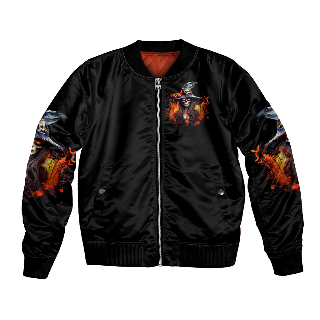 Witch Skull Bomber Jacket It's Hocus Pocus Time Witches - Wonder Print Shop