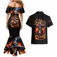 Witch Skull Couples Matching Mermaid Dress and Hawaiian Shirt It's Hocus Pocus Time Witches - Wonder Print Shop