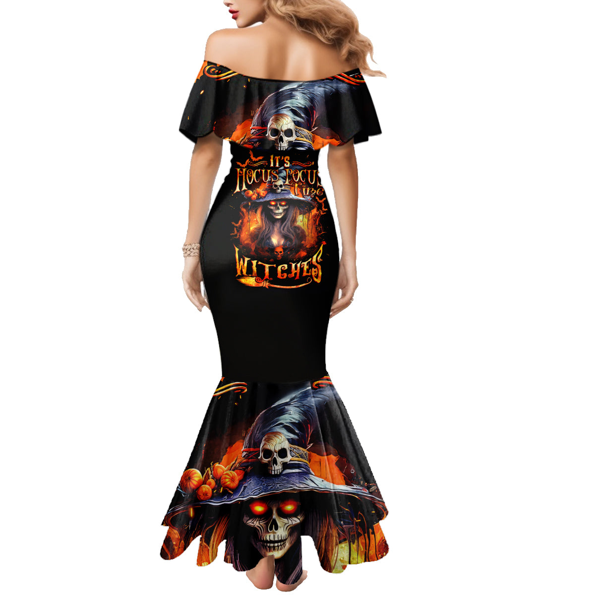 Witch Skull Family Matching Mermaid Dress and Hawaiian Shirt It's Hocus Pocus Time Witches - Wonder Print Shop