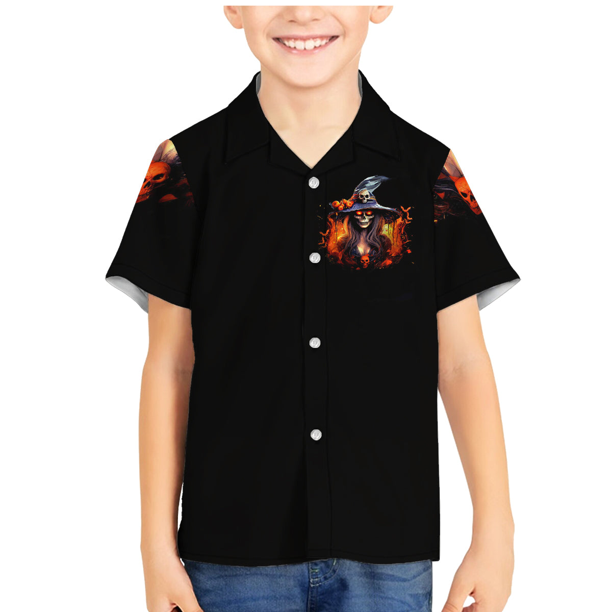 Witch Skull Family Matching Mermaid Dress and Hawaiian Shirt It's Hocus Pocus Time Witches - Wonder Print Shop