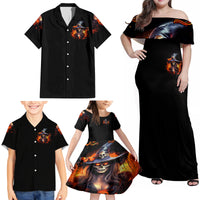 Witch Skull Family Matching Off Shoulder Maxi Dress and Hawaiian Shirt It's Hocus Pocus Time Witches - Wonder Print Shop