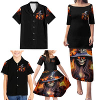 Witch Skull Family Matching Puletasi Dress and Hawaiian Shirt It's Hocus Pocus Time Witches - Wonder Print Shop