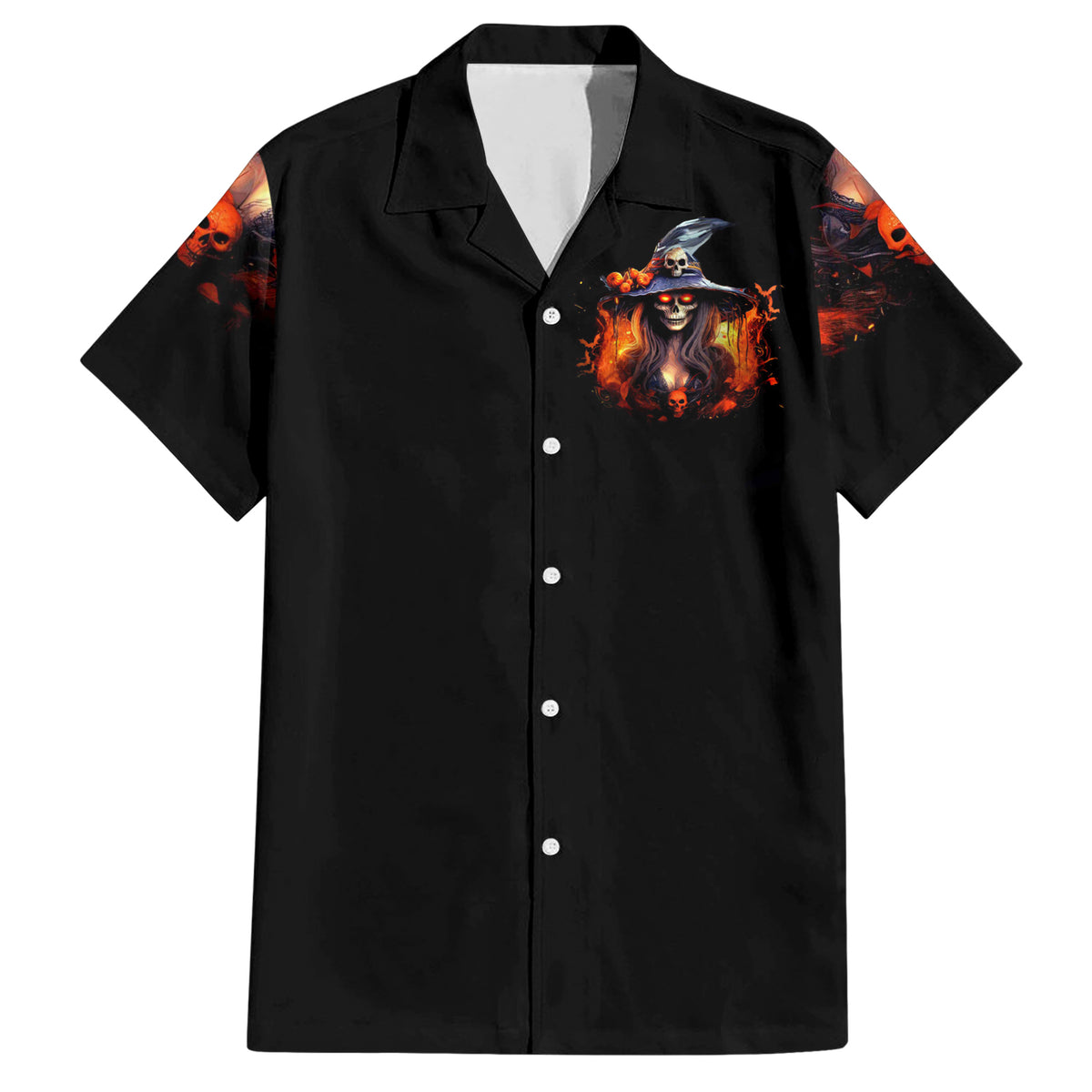 Witch Skull Family Matching Short Sleeve Bodycon Dress and Hawaiian Shirt It's Hocus Pocus Time Witches - Wonder Print Shop