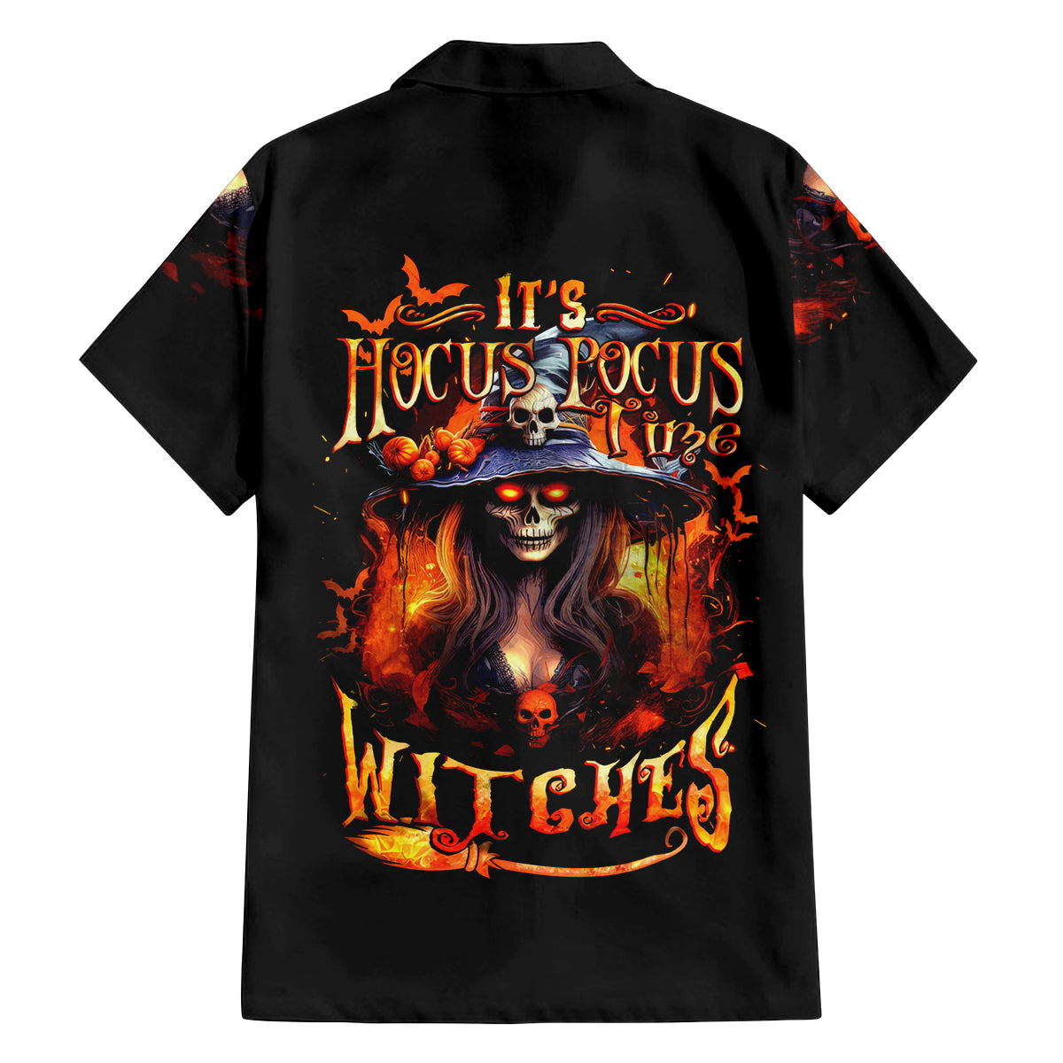 Witch Skull Family Matching Summer Maxi Dress and Hawaiian Shirt It's Hocus Pocus Time Witches - Wonder Print Shop