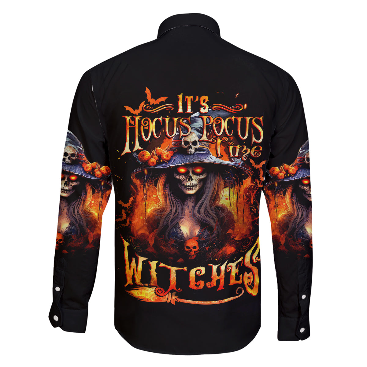 Witch Skull Family Matching Summer Maxi Dress and Hawaiian Shirt It's Hocus Pocus Time Witches - Wonder Print Shop