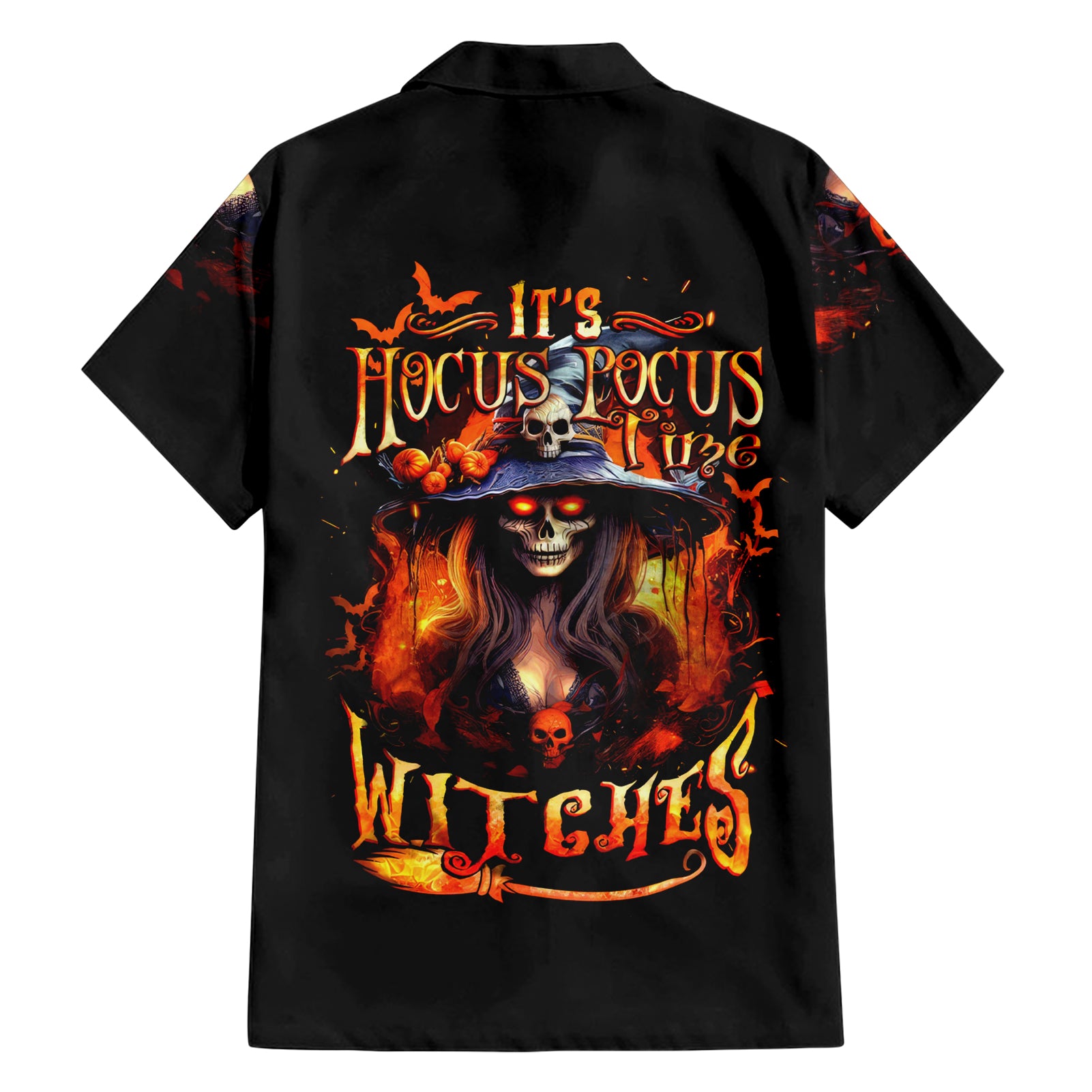 Witch Skull Hawaiian Shirt It's Hocus Pocus Time Witches - Wonder Print Shop