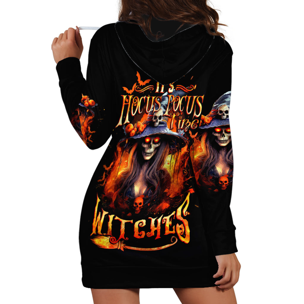 Witch Skull Hoodie Dress It's Hocus Pocus Time Witches - Wonder Print Shop