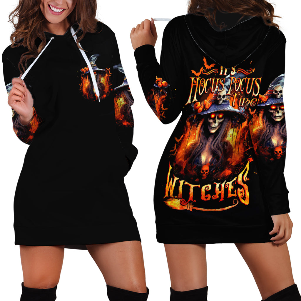 Witch Skull Hoodie Dress It's Hocus Pocus Time Witches - Wonder Print Shop