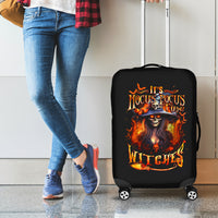 Witch Skull Luggage Cover It's Hocus Pocus Time Witches - Wonder Print Shop
