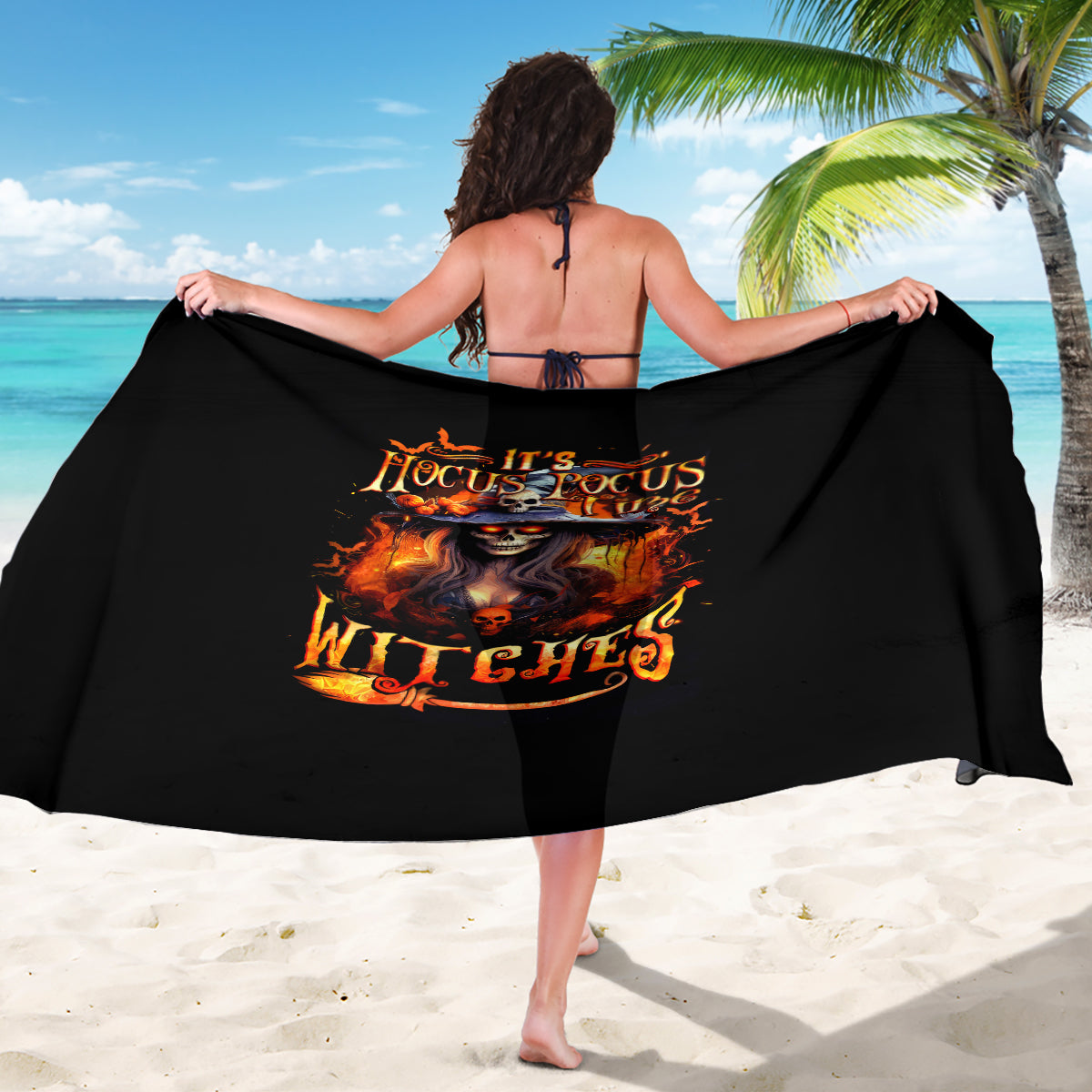 Witch Skull Sarong It's Hocus Pocus Time Witches - Wonder Print Shop