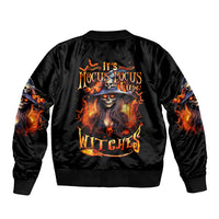 Witch Skull Sleeve Zip Bomber Jacket It's Hocus Pocus Time Witches - Wonder Print Shop