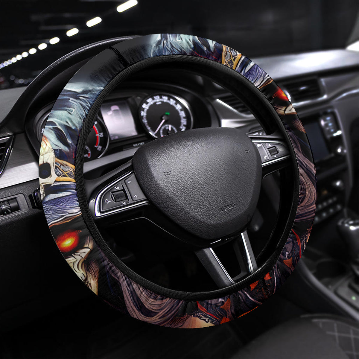 Witch Skull Steering Wheel Cover It's Hocus Pocus Time Witches - Wonder Print Shop