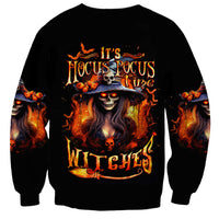 Witch Skull Sweatshirt It's Hocus Pocus Time Witches - Wonder Print Shop