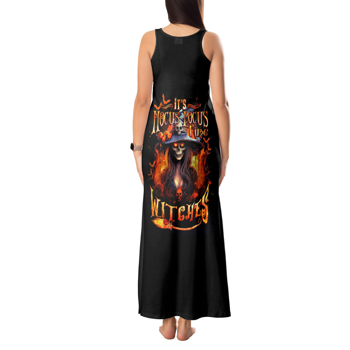 Witch Skull Tank Maxi Dress It's Hocus Pocus Time Witches - Wonder Print Shop