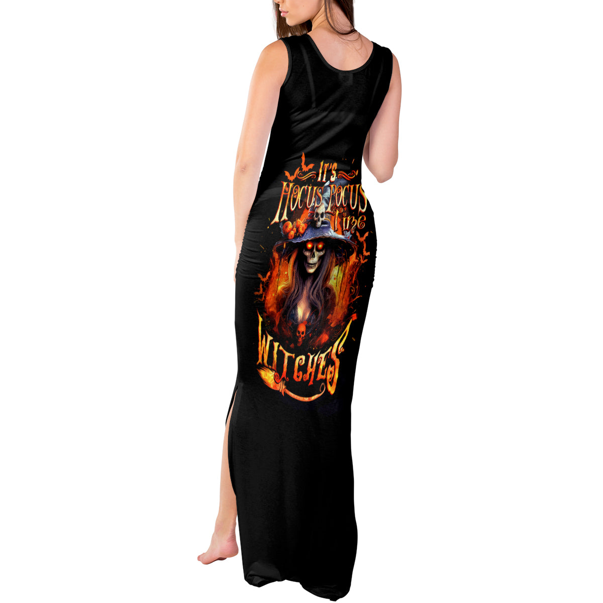 Witch Skull Tank Maxi Dress It's Hocus Pocus Time Witches - Wonder Print Shop