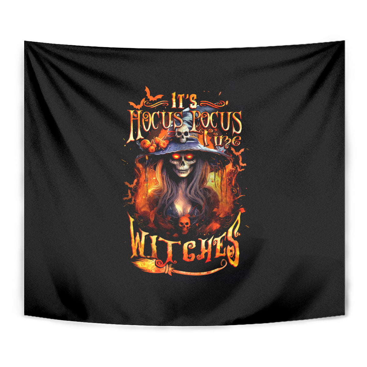 Witch Skull Tapestry It's Hocus Pocus Time Witches - Wonder Print Shop