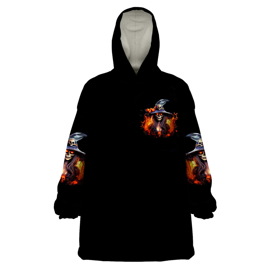 Witch Skull Wearable Blanket Hoodie It's Hocus Pocus Time Witches - Wonder Print Shop