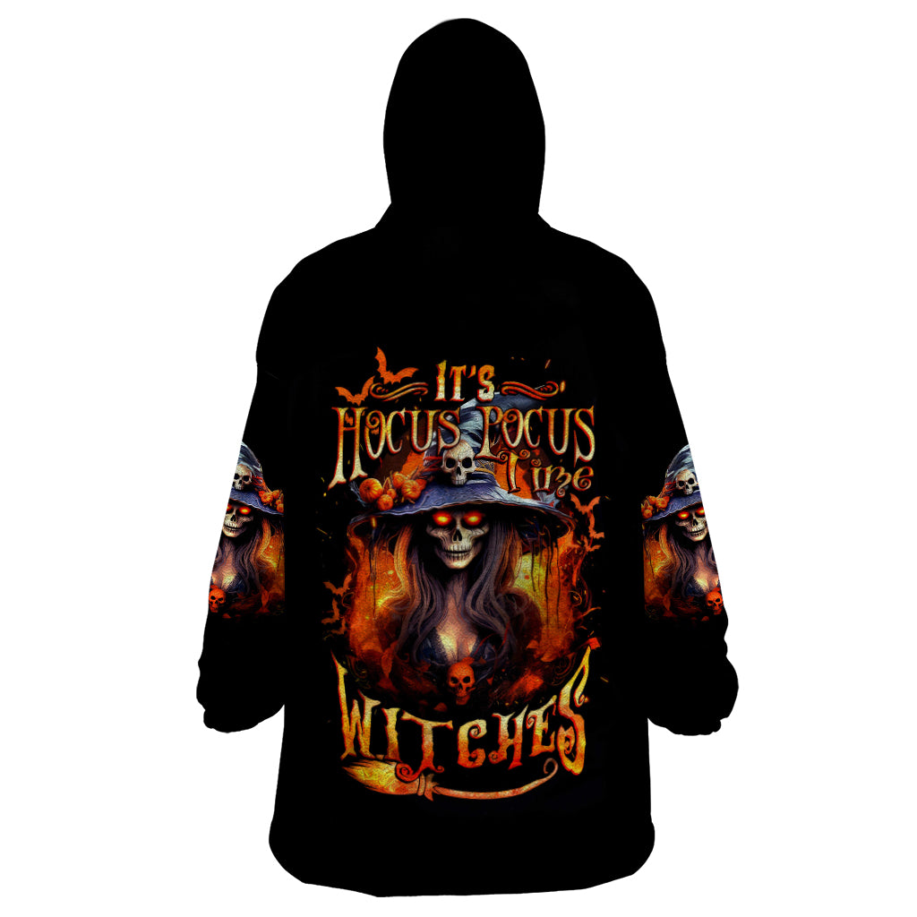 Witch Skull Wearable Blanket Hoodie It's Hocus Pocus Time Witches - Wonder Print Shop